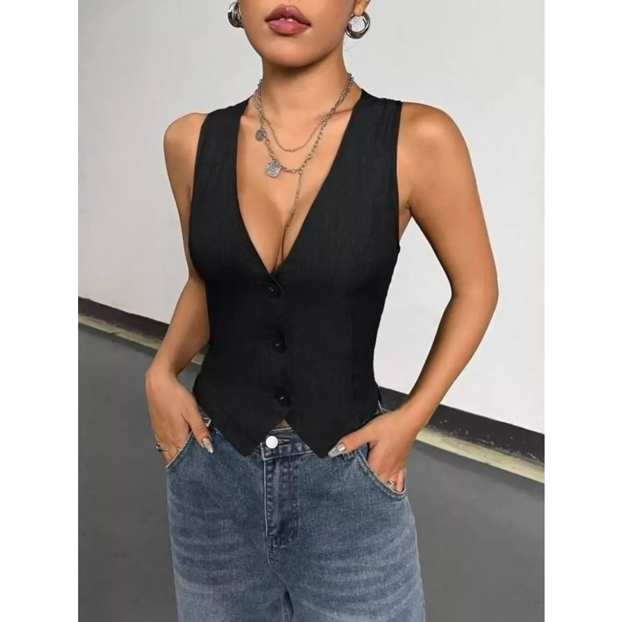 Slim Fit Button-Down Vest Apparel and Accessories