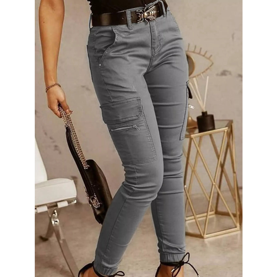 Slim-Fit Cargo Pants Gray / S Apparel and Accessories