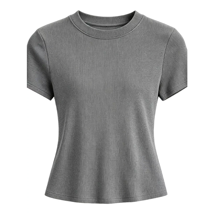 Slim-Fit Crew Neck Basic T-Shirt Dark Gray / M Apparel and Accessories