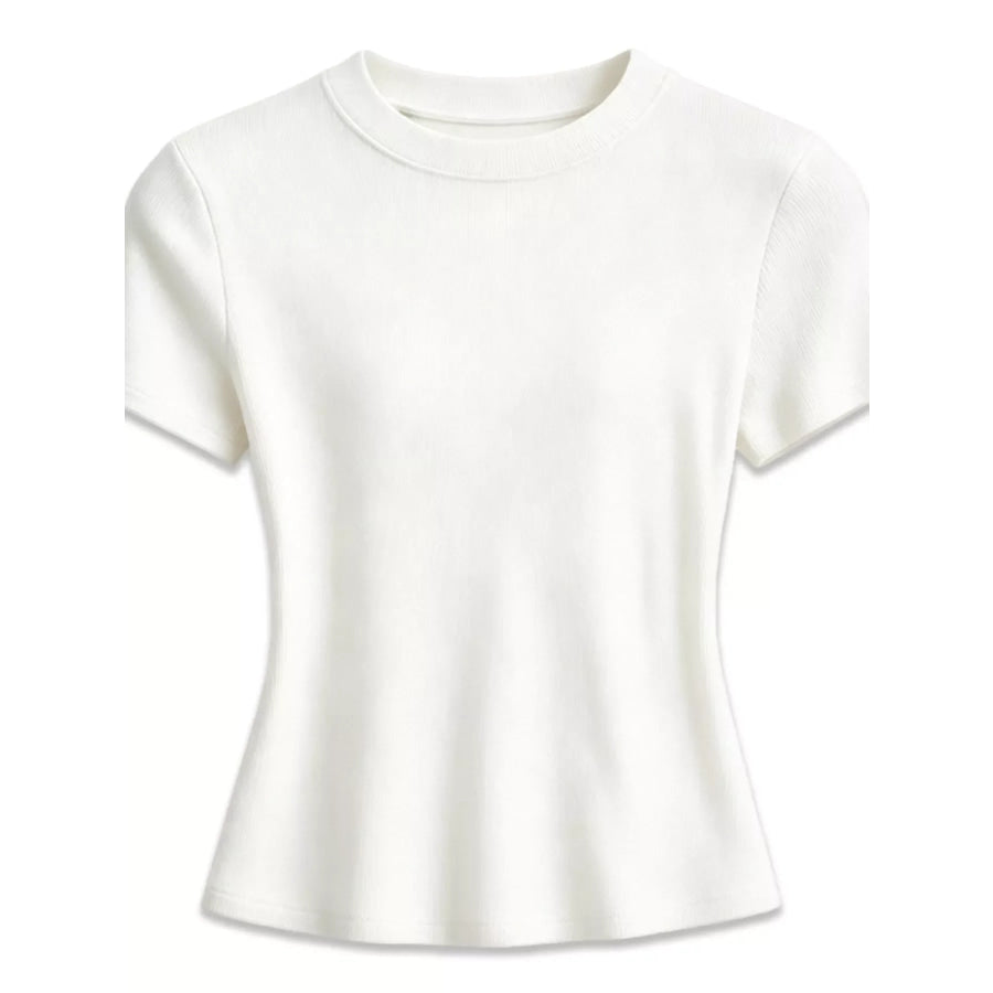 Slim-Fit Crew Neck Basic T-Shirt White / M Apparel and Accessories