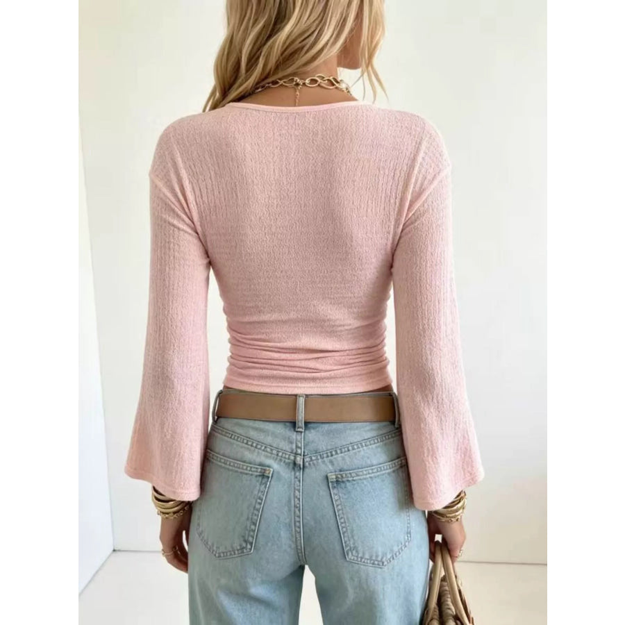 Slim Fit Flare Sleeve Top Apparel and Accessories
