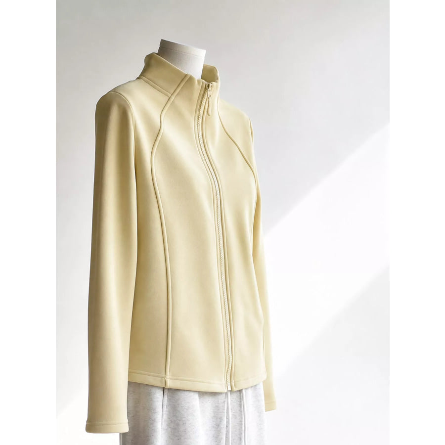 Slim-Fit Full-Zip Fleece Jacket Light Yellow / M Apparel and Accessories