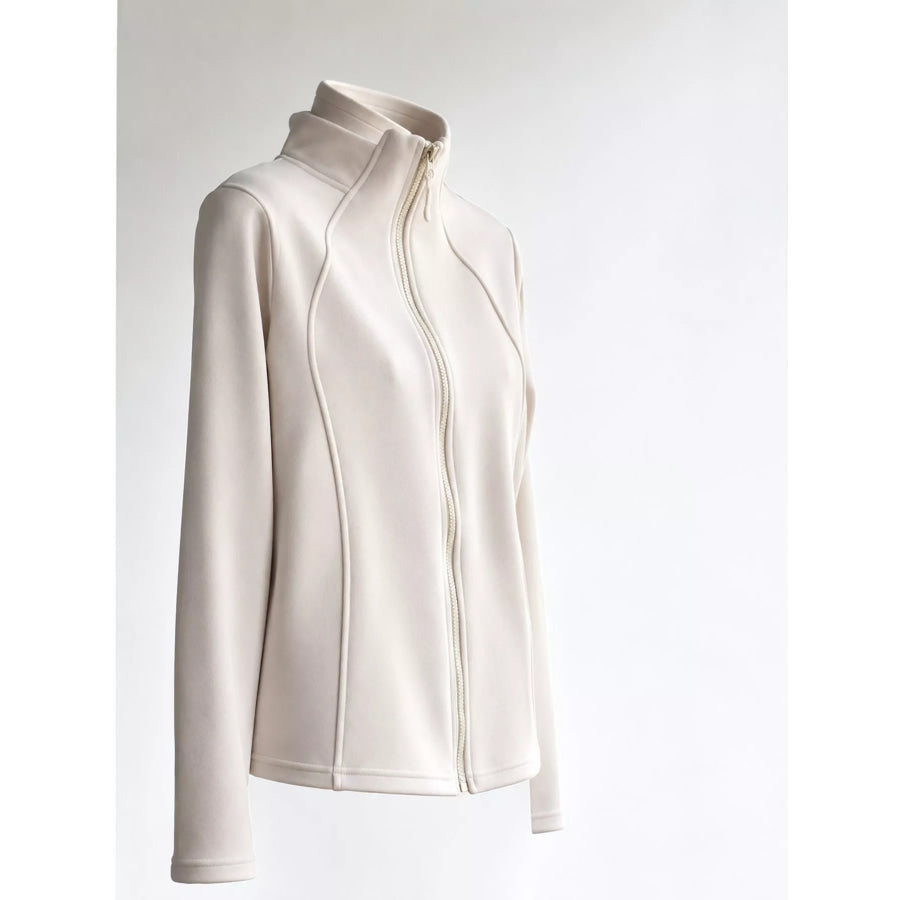 Slim-Fit Full-Zip Fleece Jacket White / M Apparel and Accessories
