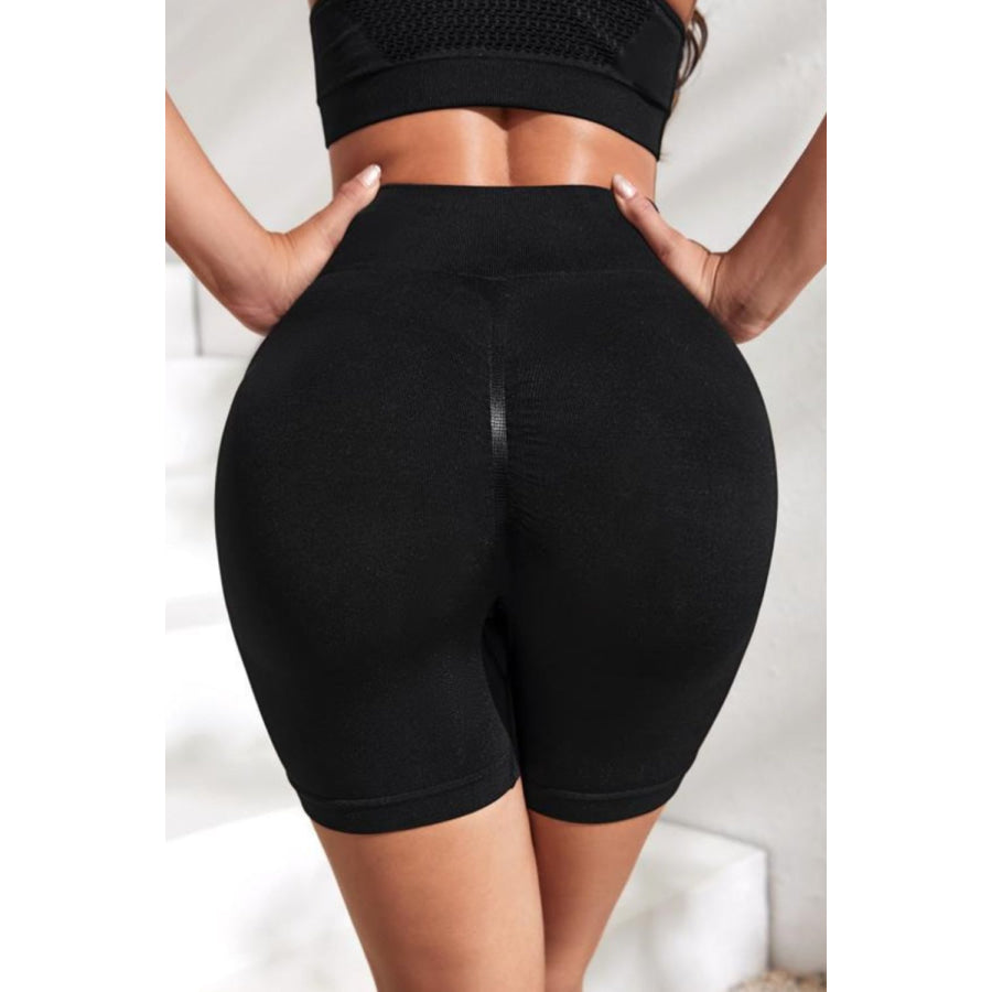 Slim Fit High Waistband Active Shorts Black / S