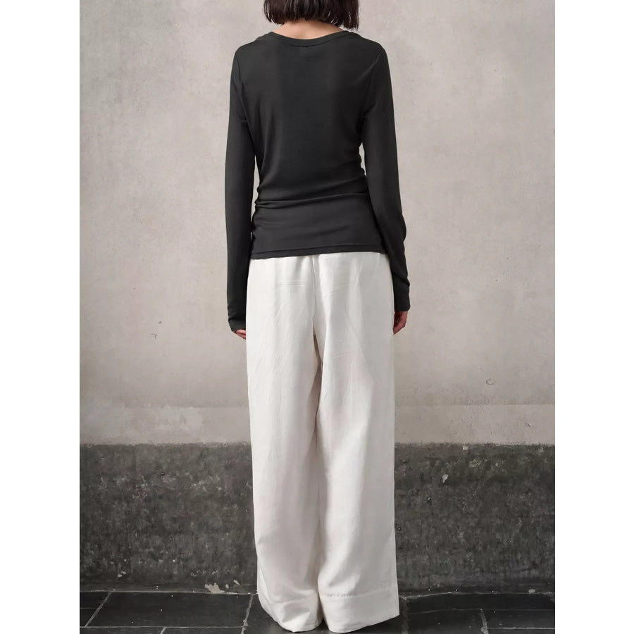 Slim-Fit Long Sleeve Crew Neck T-Shirt Apparel and Accessories