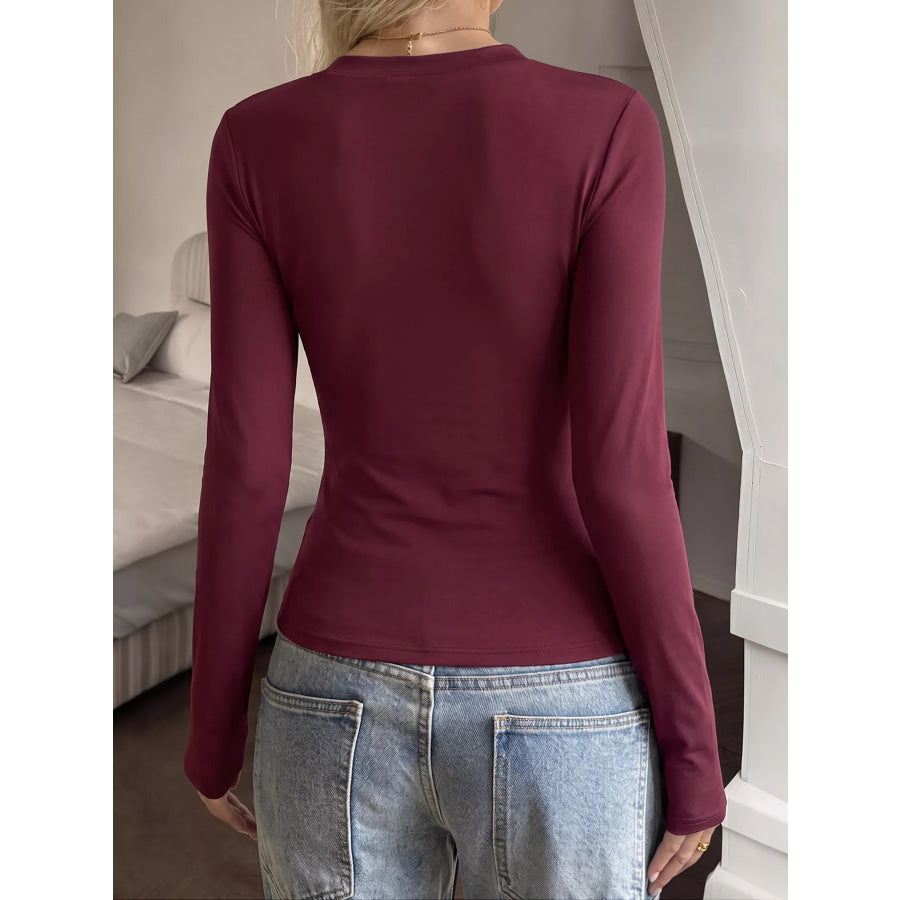 Slim-Fit Long Sleeve Crew Neck T-Shirt Apparel and Accessories