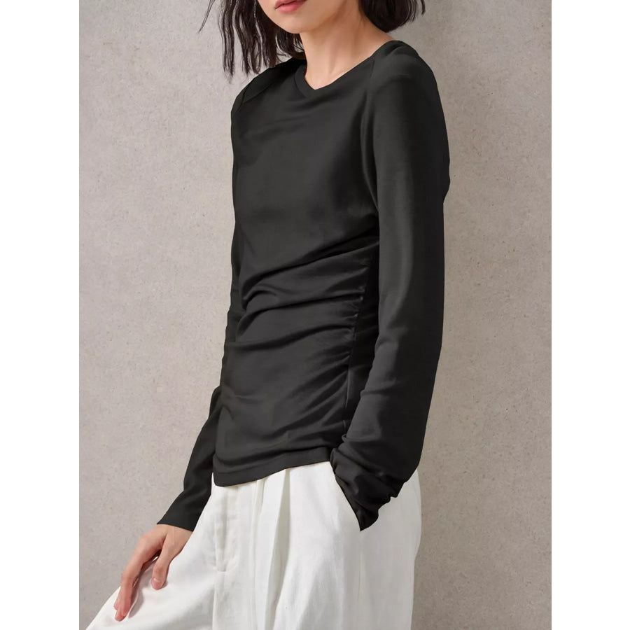 Slim-Fit Long Sleeve Crew Neck T-Shirt Apparel and Accessories