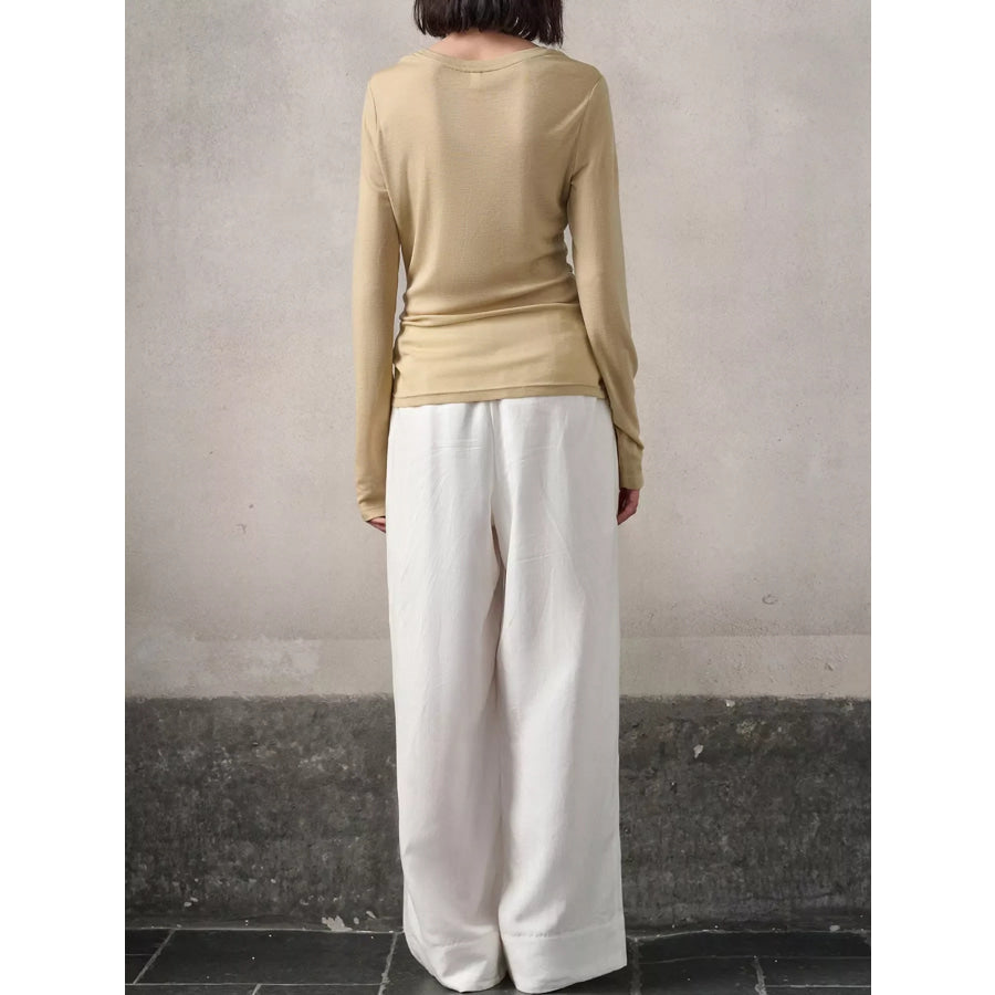 Slim-Fit Long Sleeve Crew Neck T-Shirt Apparel and Accessories