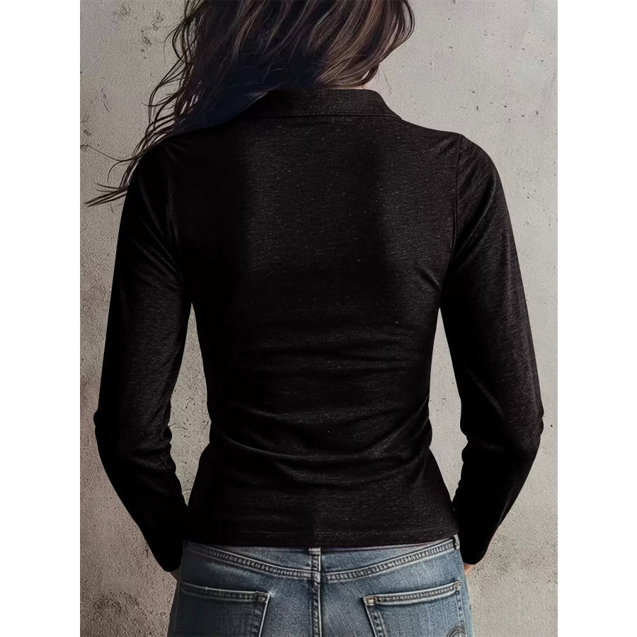Slim Fit Long Sleeve Quarter-Zip T-Shirt Apparel and Accessories