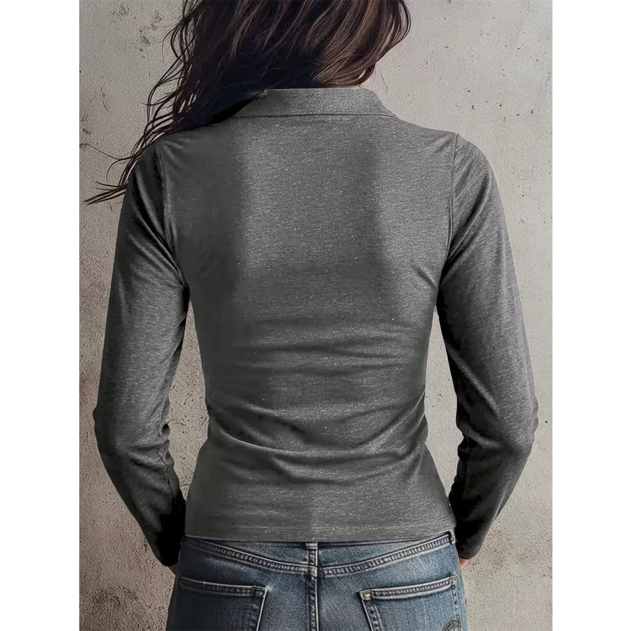 Slim Fit Long Sleeve Quarter-Zip T-Shirt Apparel and Accessories