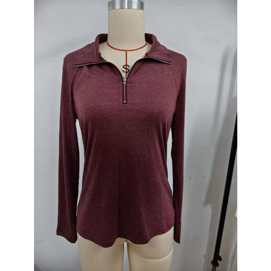 Slim Fit Long Sleeve Quarter-Zip T-Shirt Apparel and Accessories