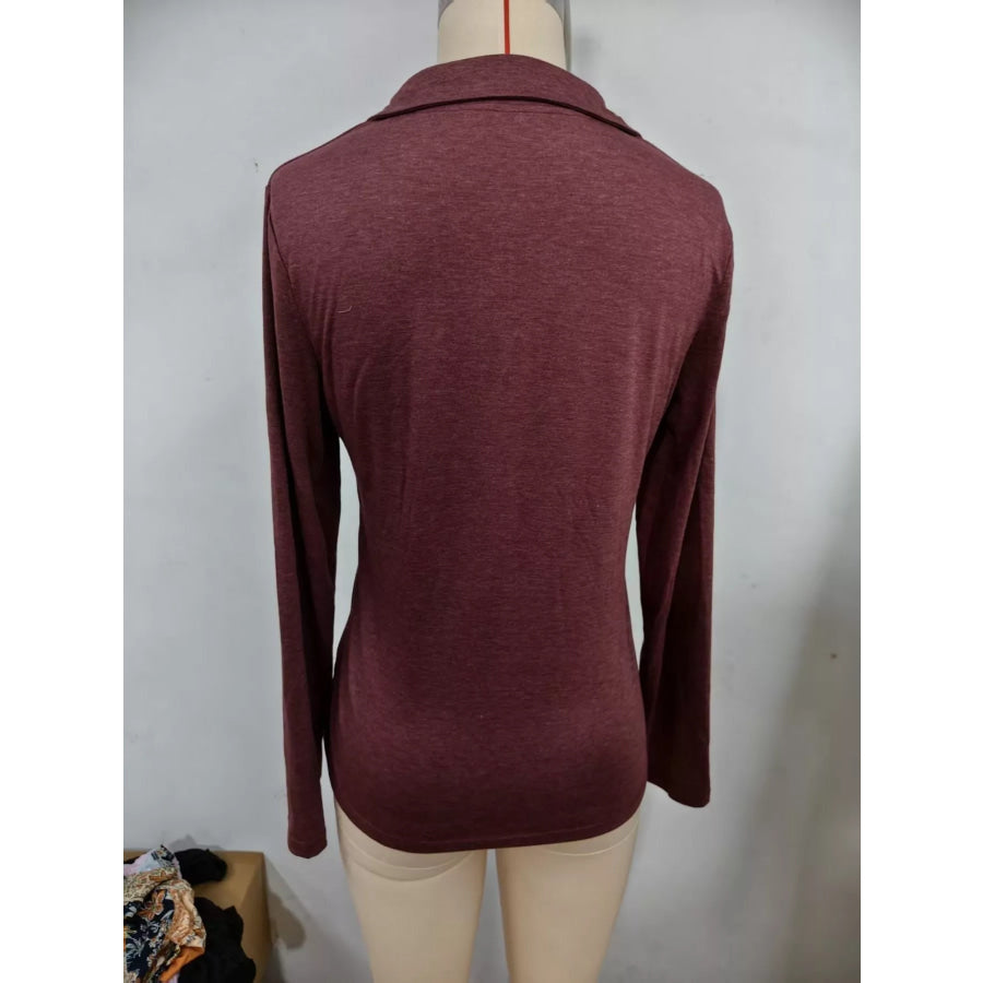 Slim Fit Long Sleeve Quarter-Zip T-Shirt Apparel and Accessories