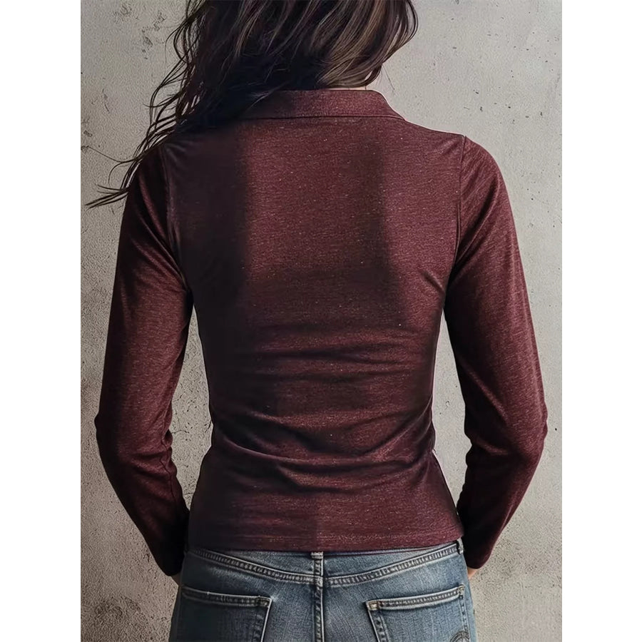 Slim Fit Long Sleeve Quarter-Zip T-Shirt Apparel and Accessories