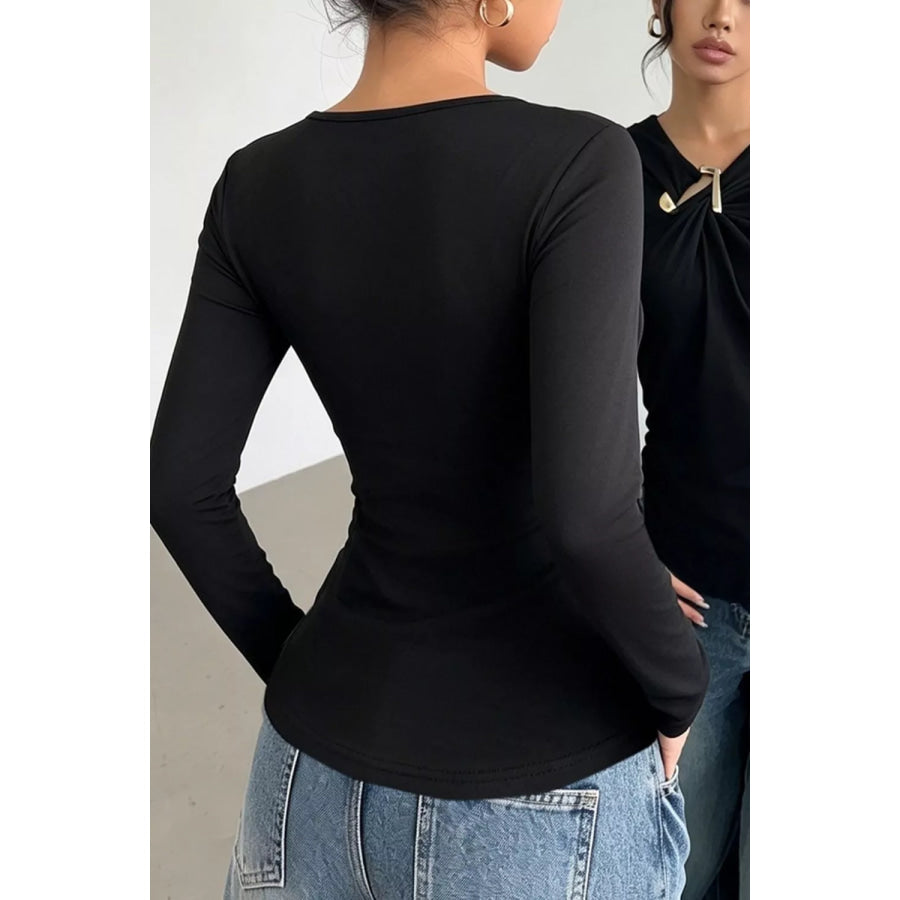Slim Fit Long Sleeve Top Apparel and Accessories