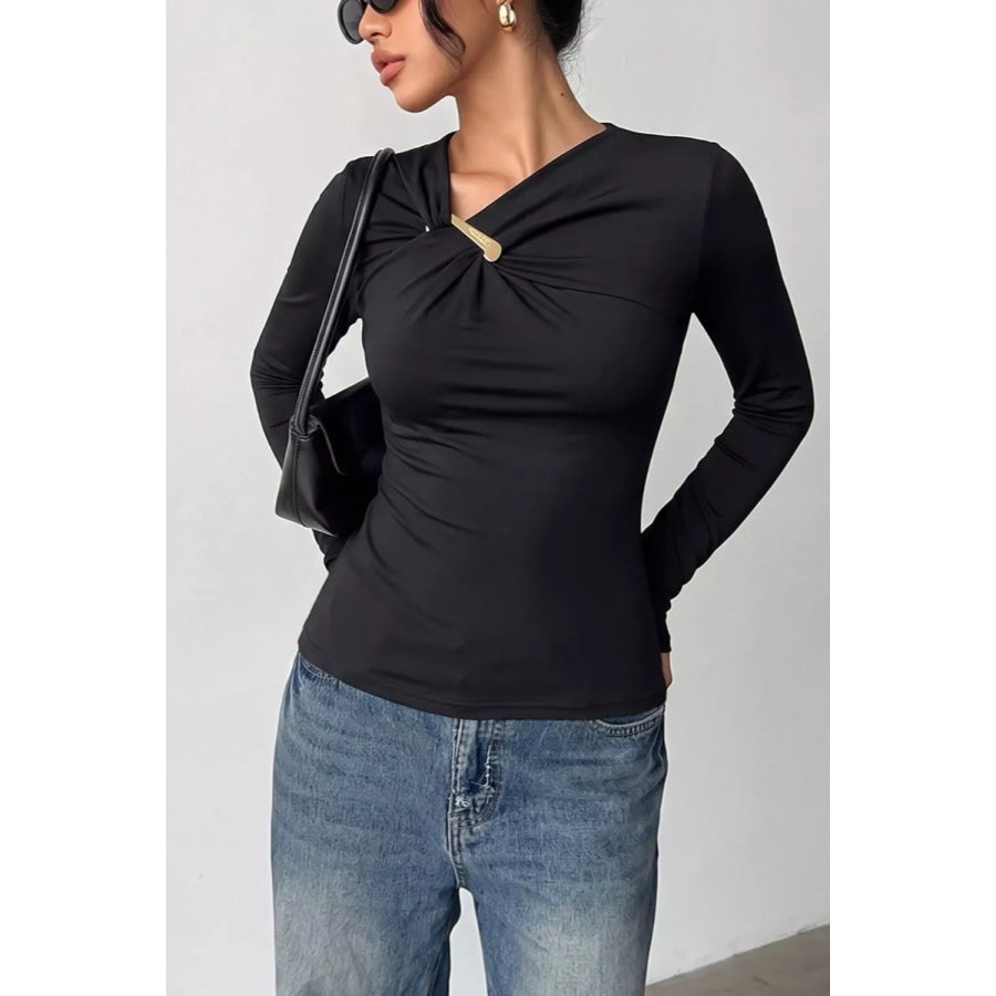 Slim Fit Long Sleeve Top Apparel and Accessories