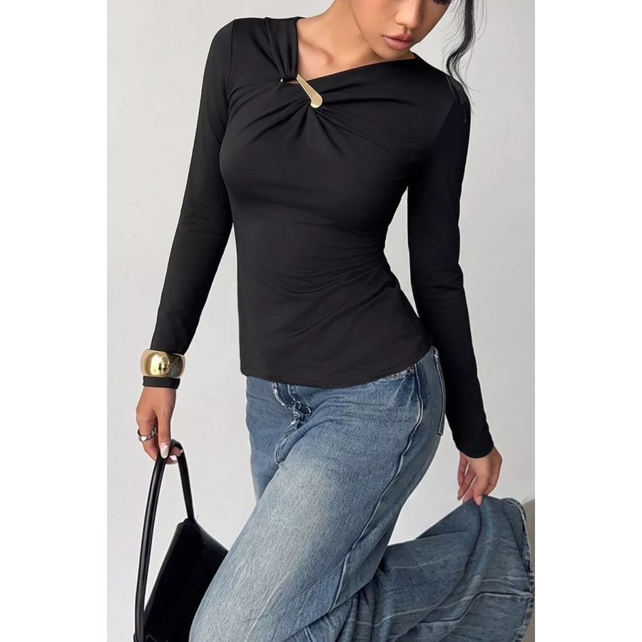 Slim Fit Long Sleeve Top Apparel and Accessories