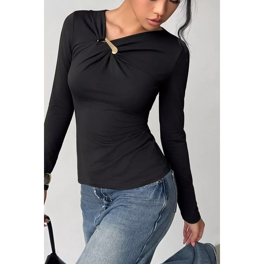 Slim Fit Long Sleeve Top Apparel and Accessories