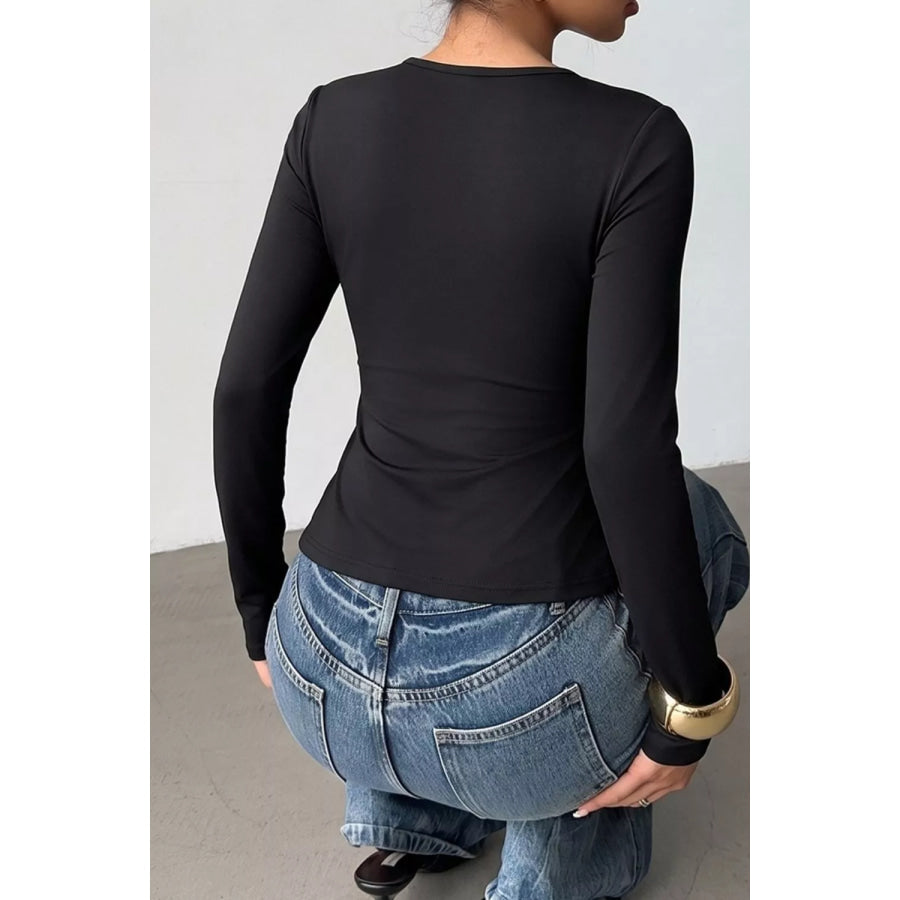 Slim Fit Long Sleeve Top Apparel and Accessories