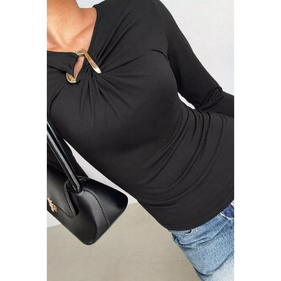 Slim Fit Long Sleeve Top Apparel and Accessories