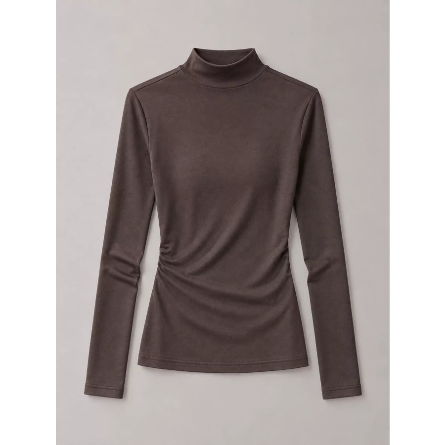 Slim-Fit Mock Neck Long Sleeve T-Shirt Apparel and Accessories