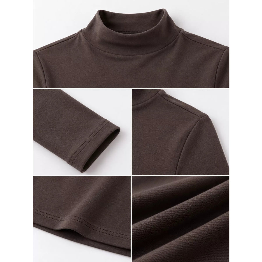 Slim-Fit Mock Neck Long Sleeve T-Shirt Apparel and Accessories