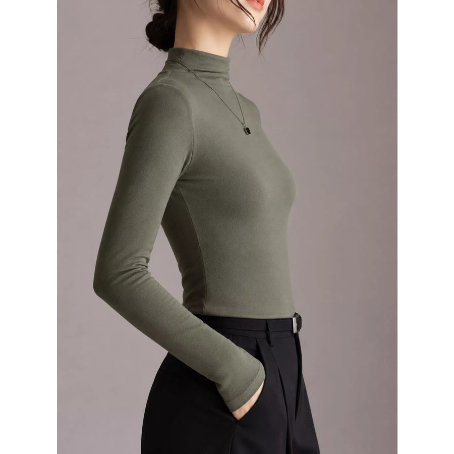 Slim-Fit Mock Neck Long Sleeve T-Shirt Apparel and Accessories