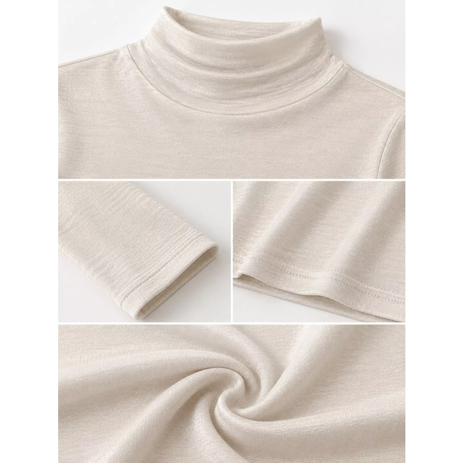 Slim-Fit Mock Neck Long Sleeve T-Shirt Apparel and Accessories