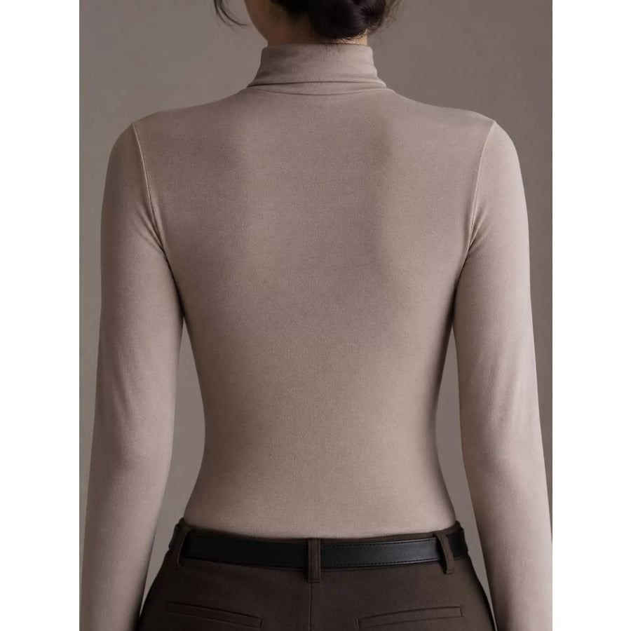 Slim-Fit Mock Neck Long Sleeve T-Shirt Apparel and Accessories