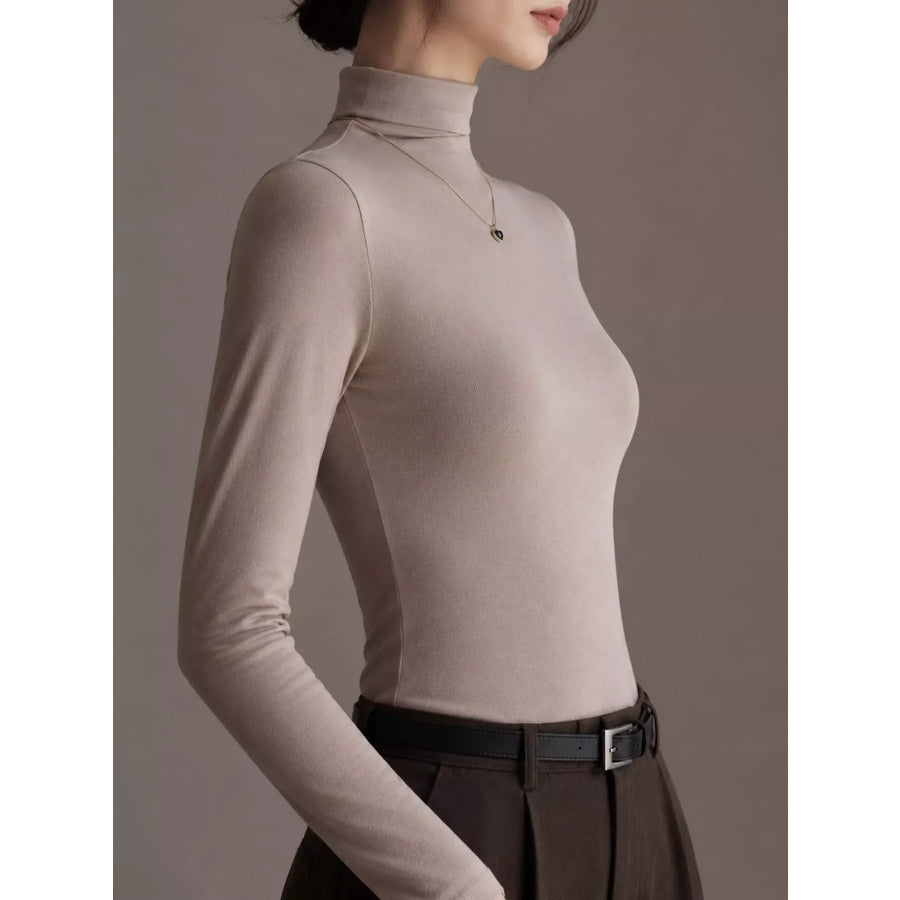 Slim-Fit Mock Neck Long Sleeve T-Shirt Apparel and Accessories