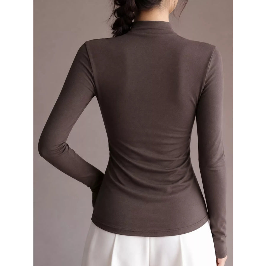 Slim-Fit Mock Neck Long Sleeve T-Shirt Apparel and Accessories