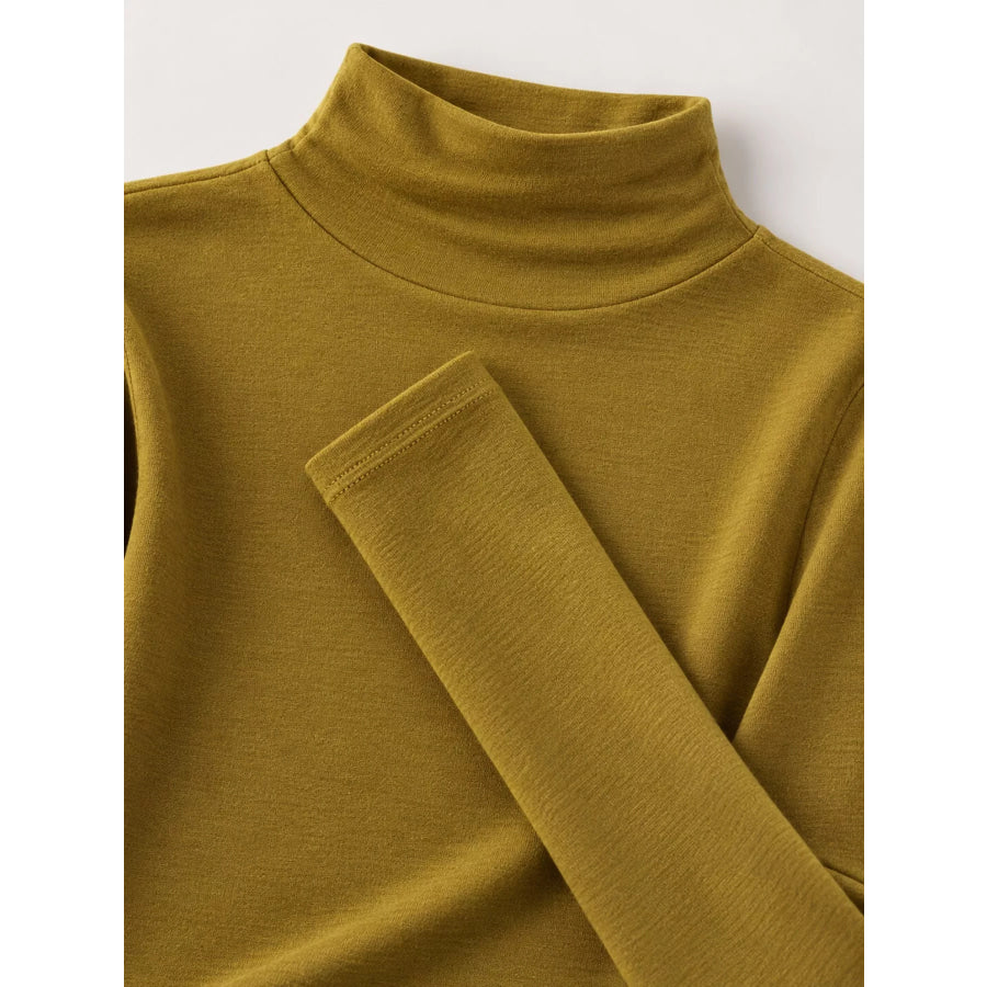 Slim-Fit Mock Neck Long Sleeve T-Shirt Apparel and Accessories