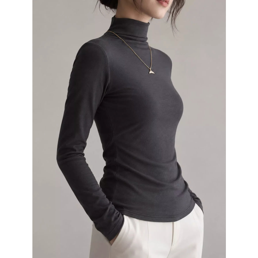 Slim-Fit Mock Neck Long Sleeve T-Shirt Apparel and Accessories