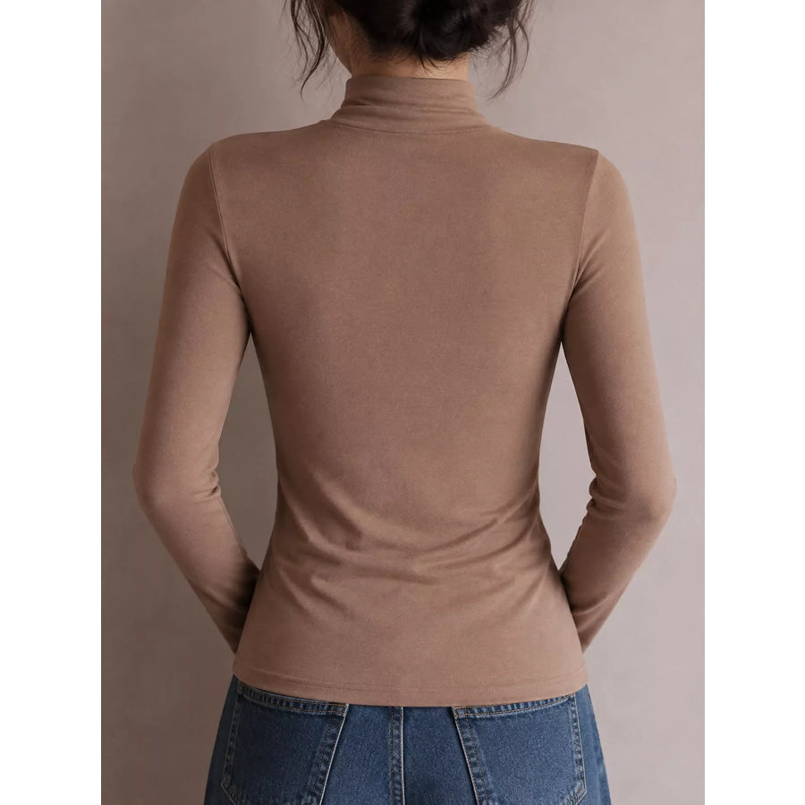 Slim-Fit Mock Neck Long Sleeve T-Shirt Apparel and Accessories