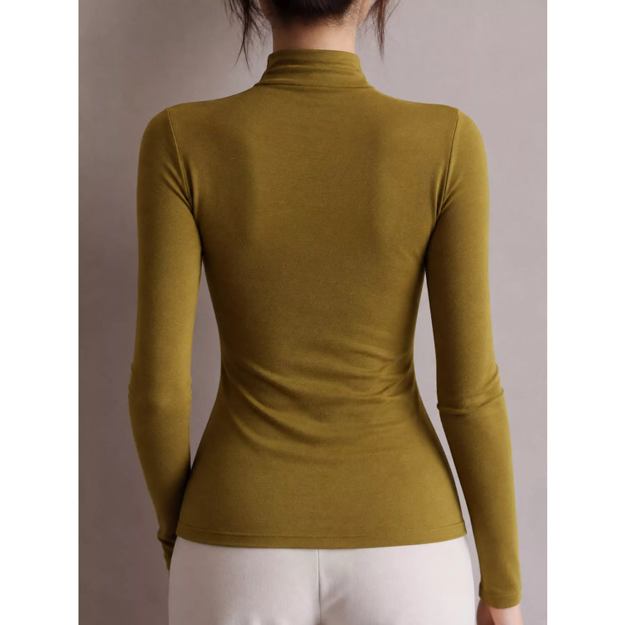 Slim-Fit Mock Neck Long Sleeve T-Shirt Apparel and Accessories