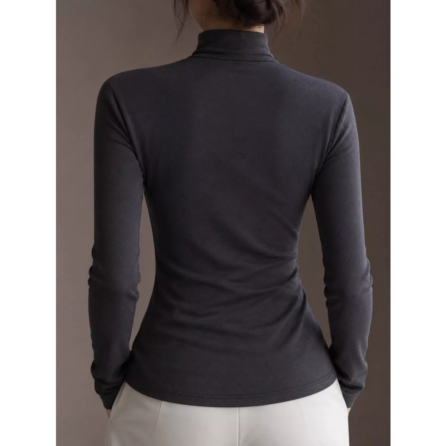 Slim-Fit Mock Neck Long Sleeve T-Shirt Apparel and Accessories