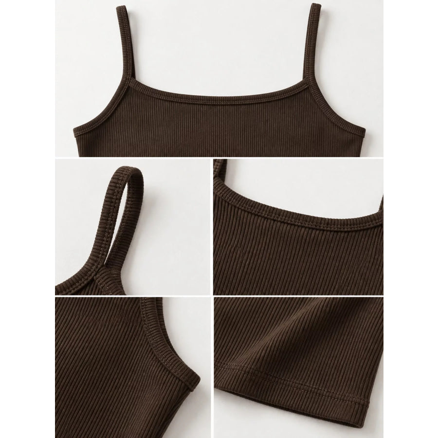 Slim-Fit Ribbed Square Neck Cami Top Apparel and Accessories