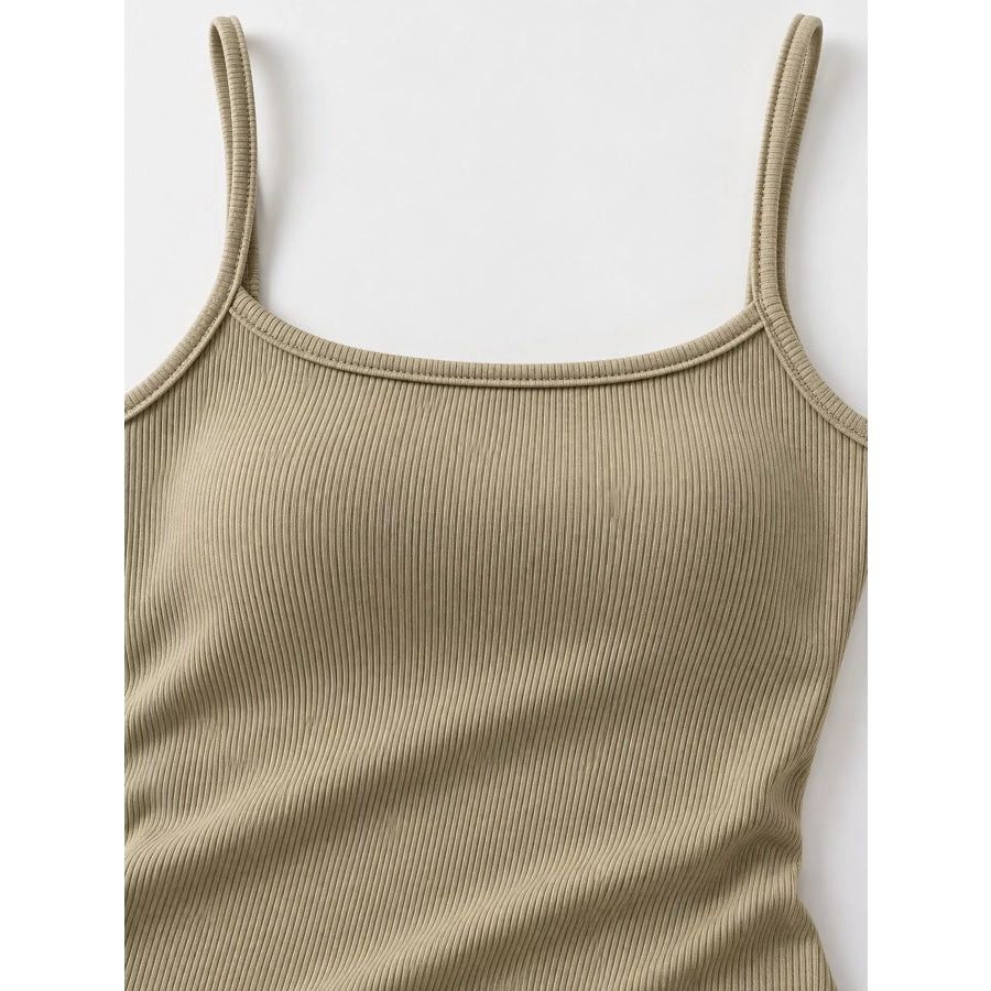 Slim-Fit Ribbed Square Neck Cami Top Apparel and Accessories