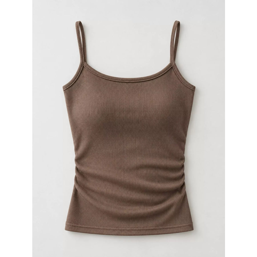 Slim-Fit Ribbed Square Neck Cami Top Apparel and Accessories