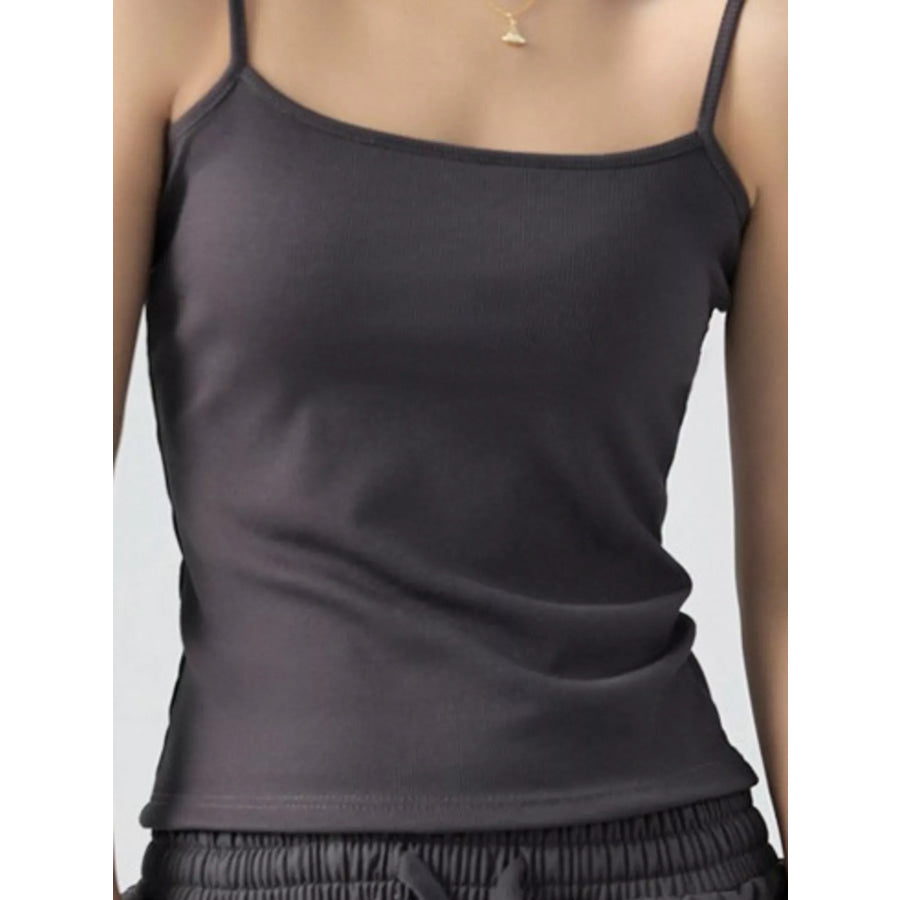 Slim-Fit Ribbed Square Neck Cami Top Apparel and Accessories