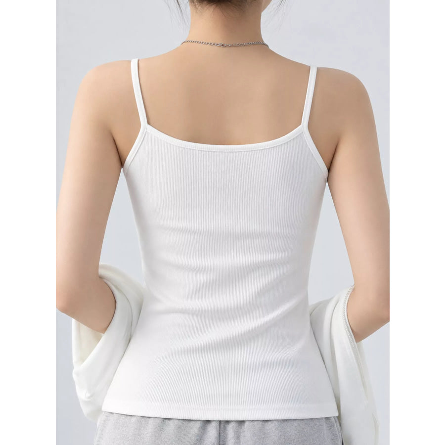 Slim-Fit Ribbed Square Neck Cami Top Apparel and Accessories