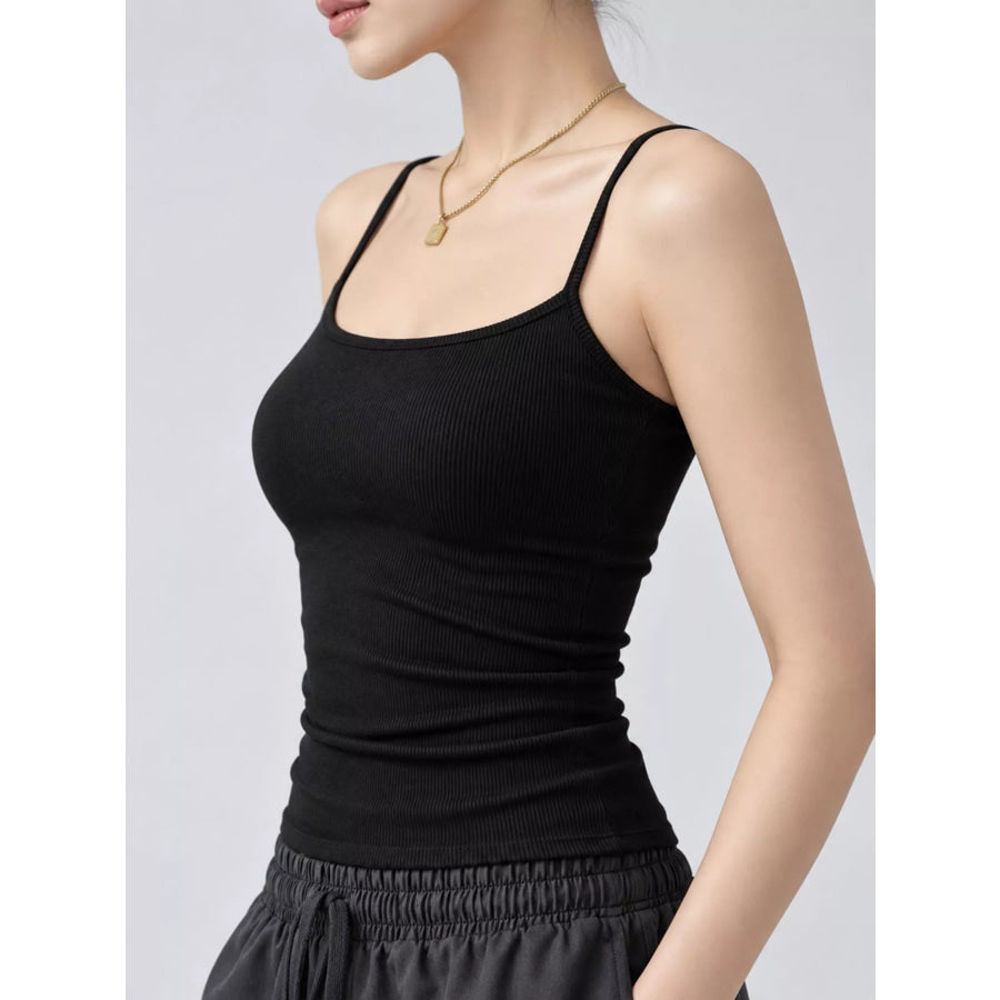 Slim-Fit Ribbed Square Neck Cami Top Apparel and Accessories