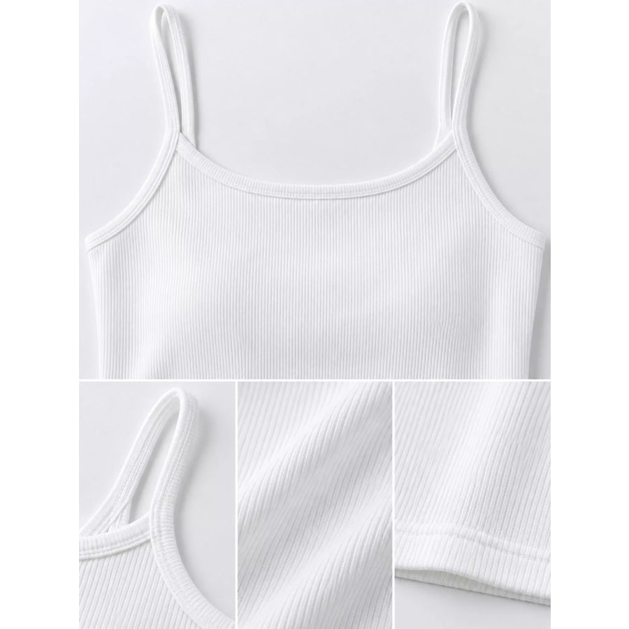 Slim-Fit Ribbed Square Neck Cami Top Apparel and Accessories