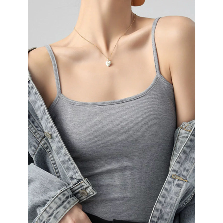 Slim-Fit Ribbed Square Neck Cami Top Apparel and Accessories