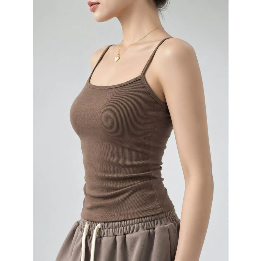 Slim-Fit Ribbed Square Neck Cami Top Apparel and Accessories