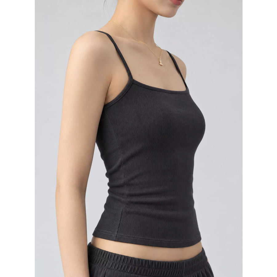 Slim-Fit Ribbed Square Neck Cami Top Apparel and Accessories
