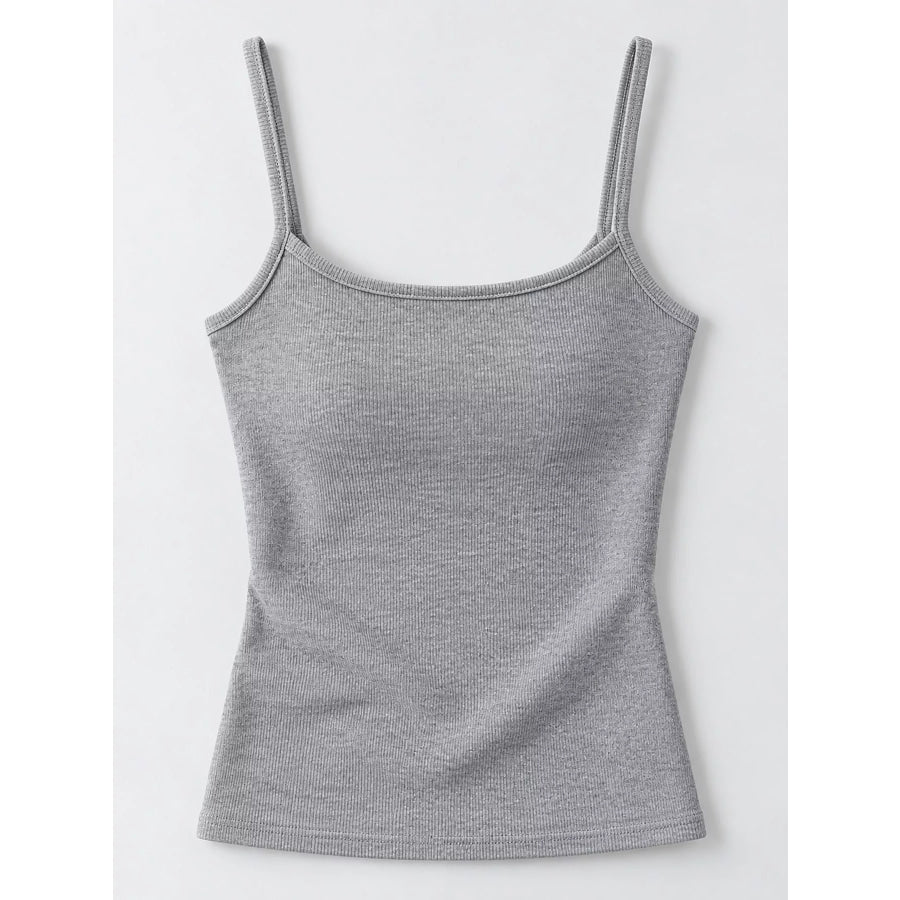 Slim-Fit Ribbed Square Neck Cami Top Apparel and Accessories