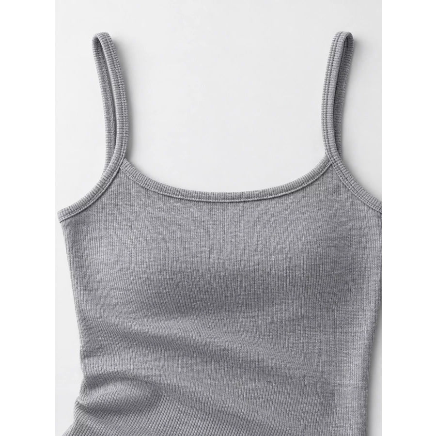 Slim-Fit Ribbed Square Neck Cami Top Apparel and Accessories