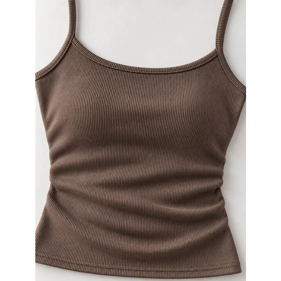 Slim-Fit Ribbed Square Neck Cami Top Apparel and Accessories