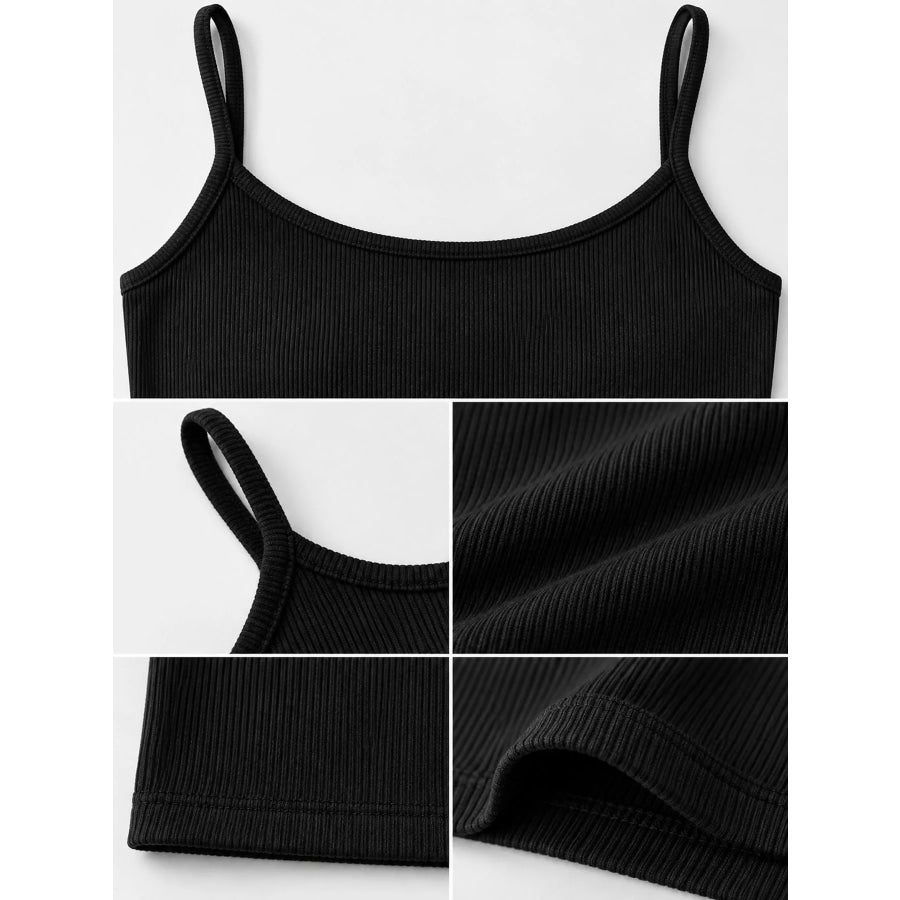 Slim-Fit Ribbed Square Neck Cami Top Apparel and Accessories