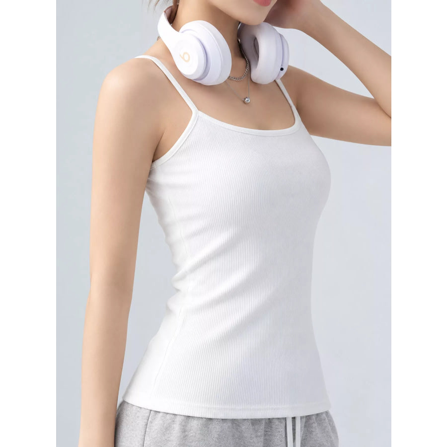 Slim-Fit Ribbed Square Neck Cami Top Apparel and Accessories